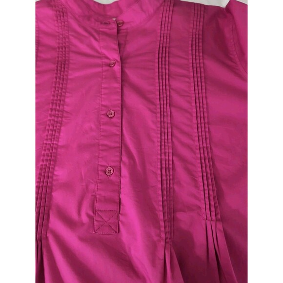 d & co Blouse Long Sleeve Pleaded Detail Hot Pink Size 1X Womans - Picture 10 of 11